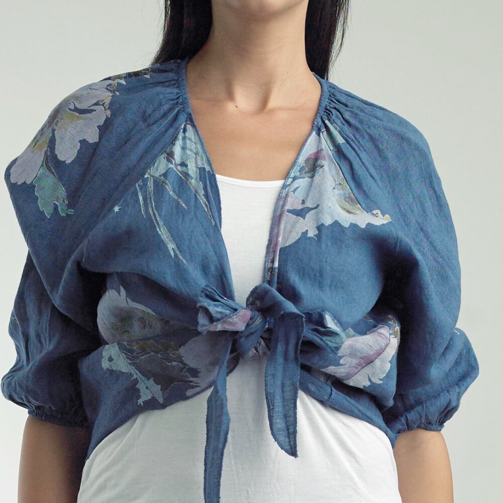 NWT Tempo Paris Floral Linen Bolero – Elegant & Lightweight